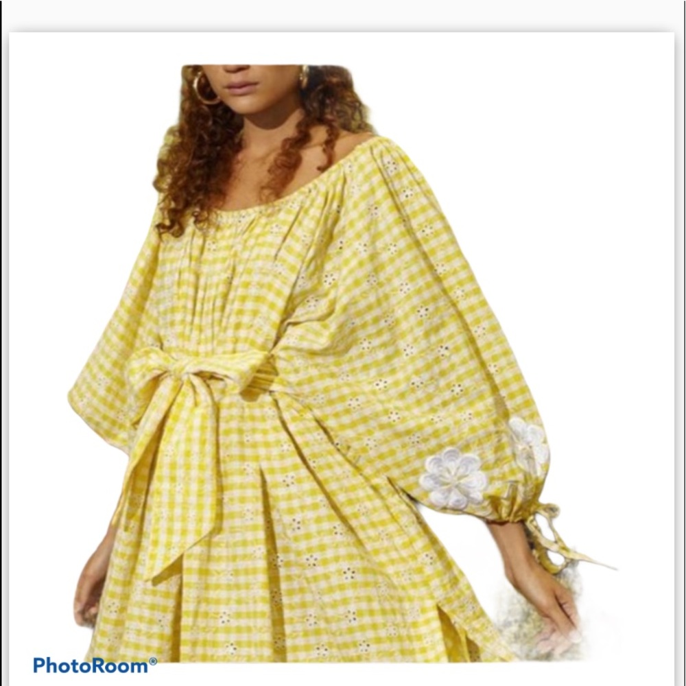 NWT Innika Choo yellow gingham frock/dress size 0